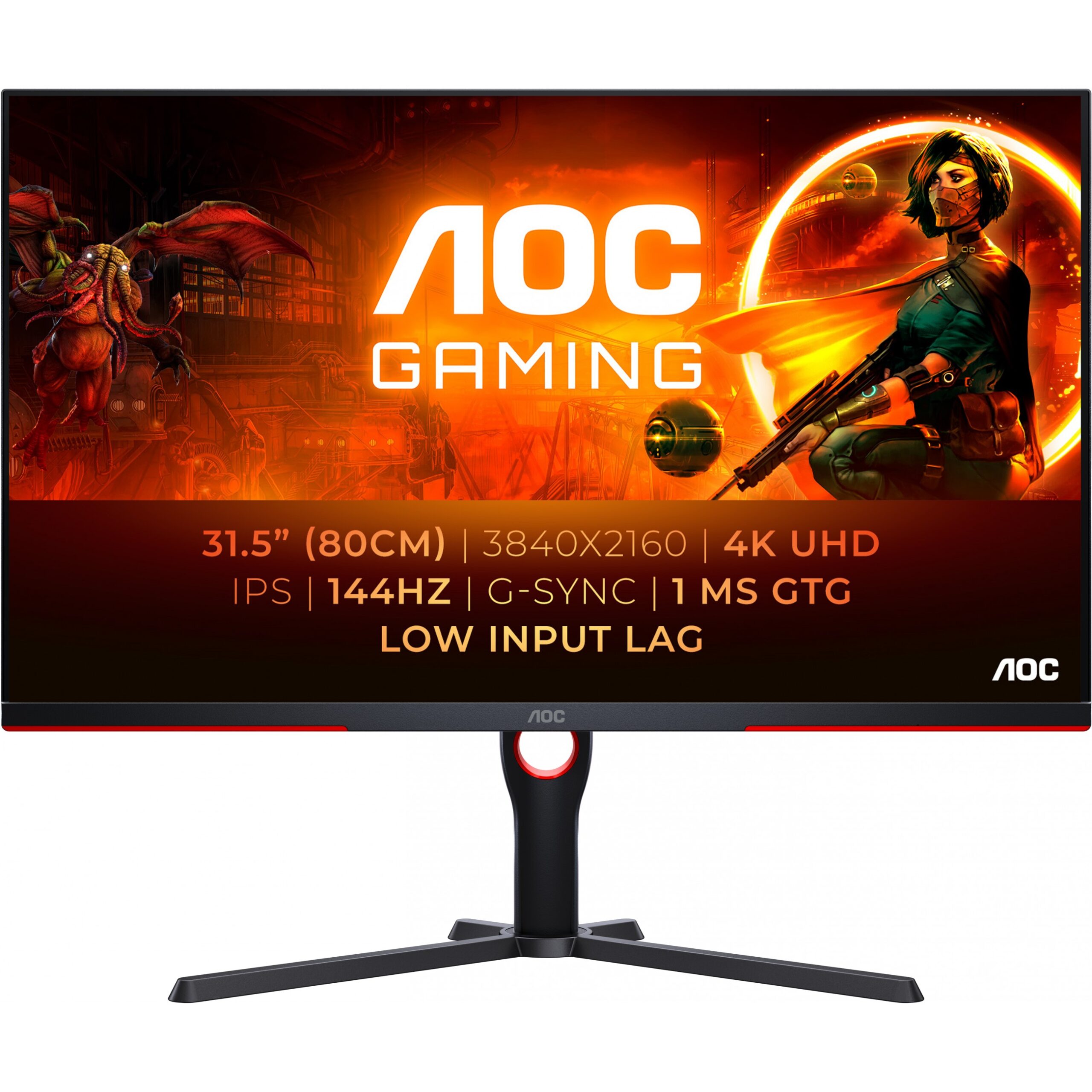 Monitor Gaming AOC U32G3X / 31.5"4K Ultra HD 144 Hz 1ms IPS / HDMI / DP / e zezë