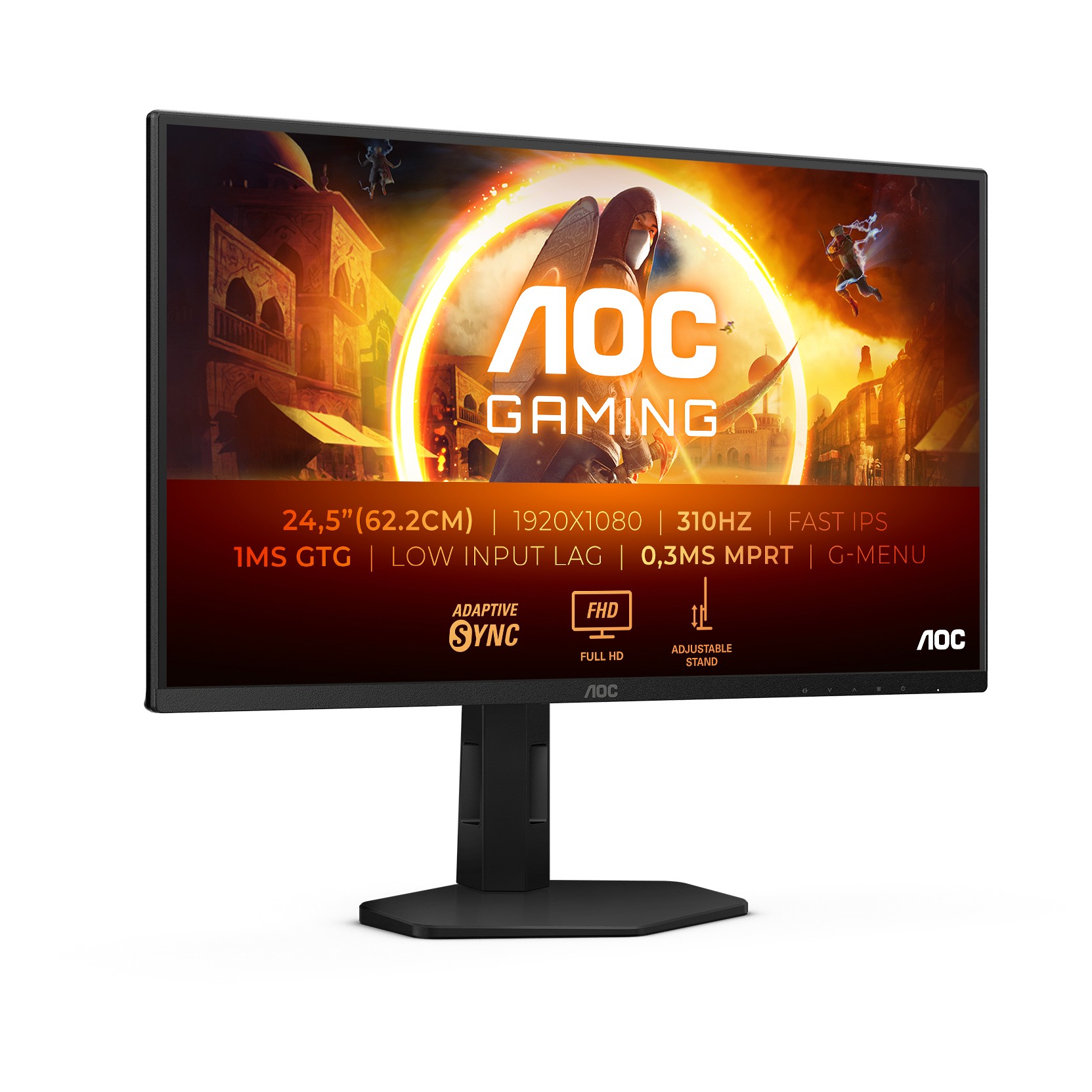Monitor AOC 25G4SXU / 24.5″ / Full HD Fast IPS / 310 Hz / 1ms / HDMI + DP - Zezë - Figura 2