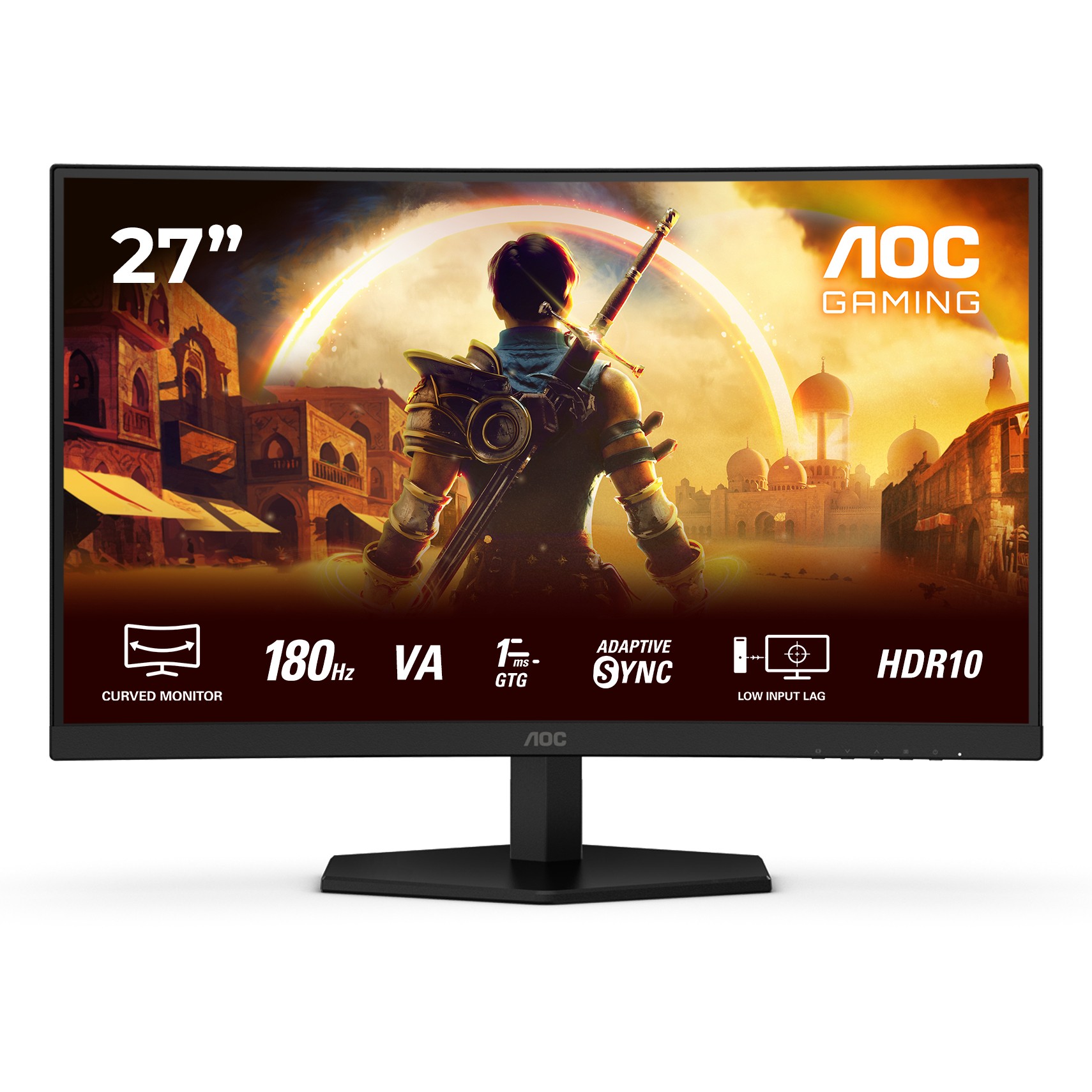 Monitor AOC C27G42E / 27″ / FHD / VA LCD Curved / 16:9 / 180Hz / 0.5ms / HDMI + DP / E zezë