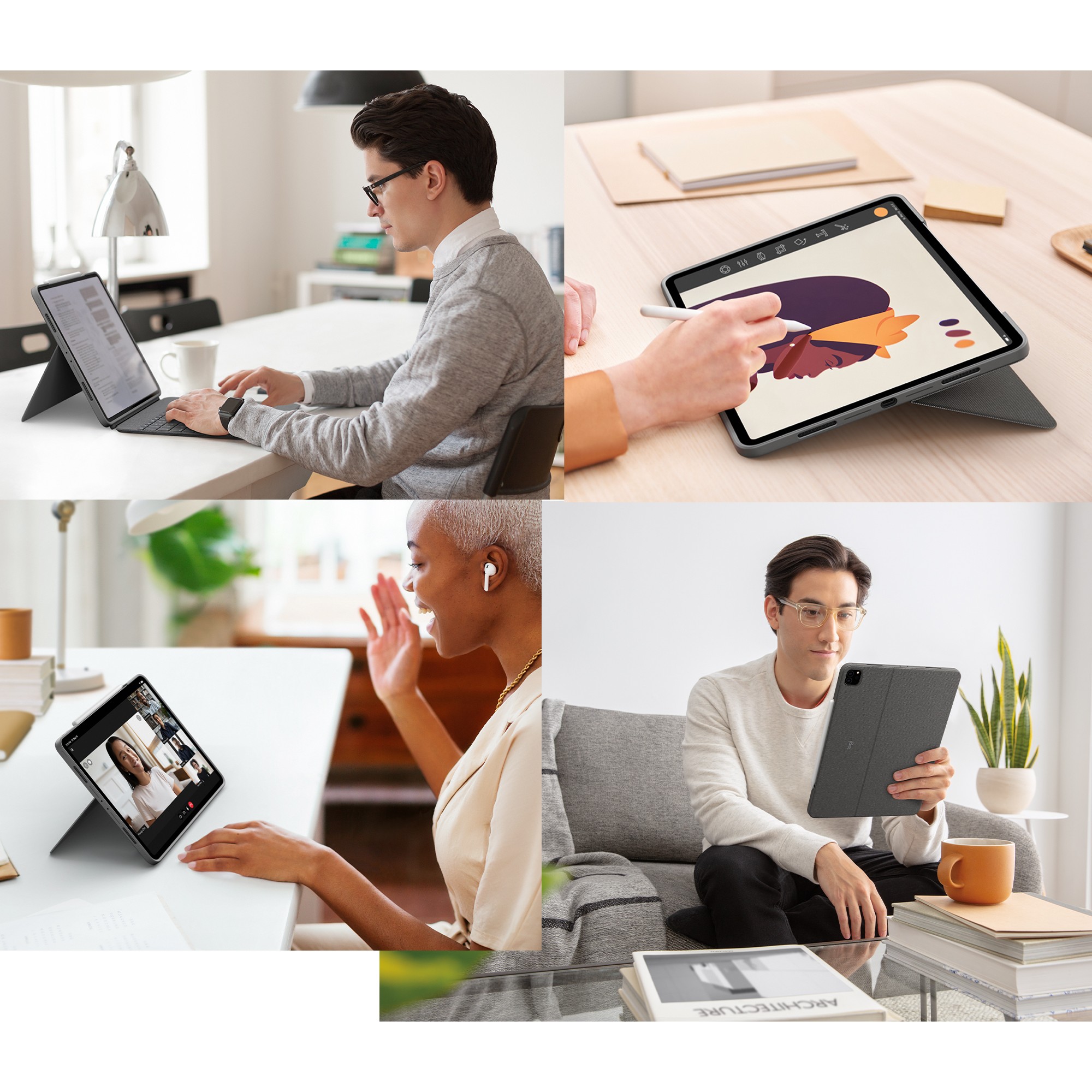 Aksesorë për tablet Logitech Combo Touch Keyboard Case for iPad Pro 12.9' (5th/6th Gen) / QWERTY - Gri - Figura 5