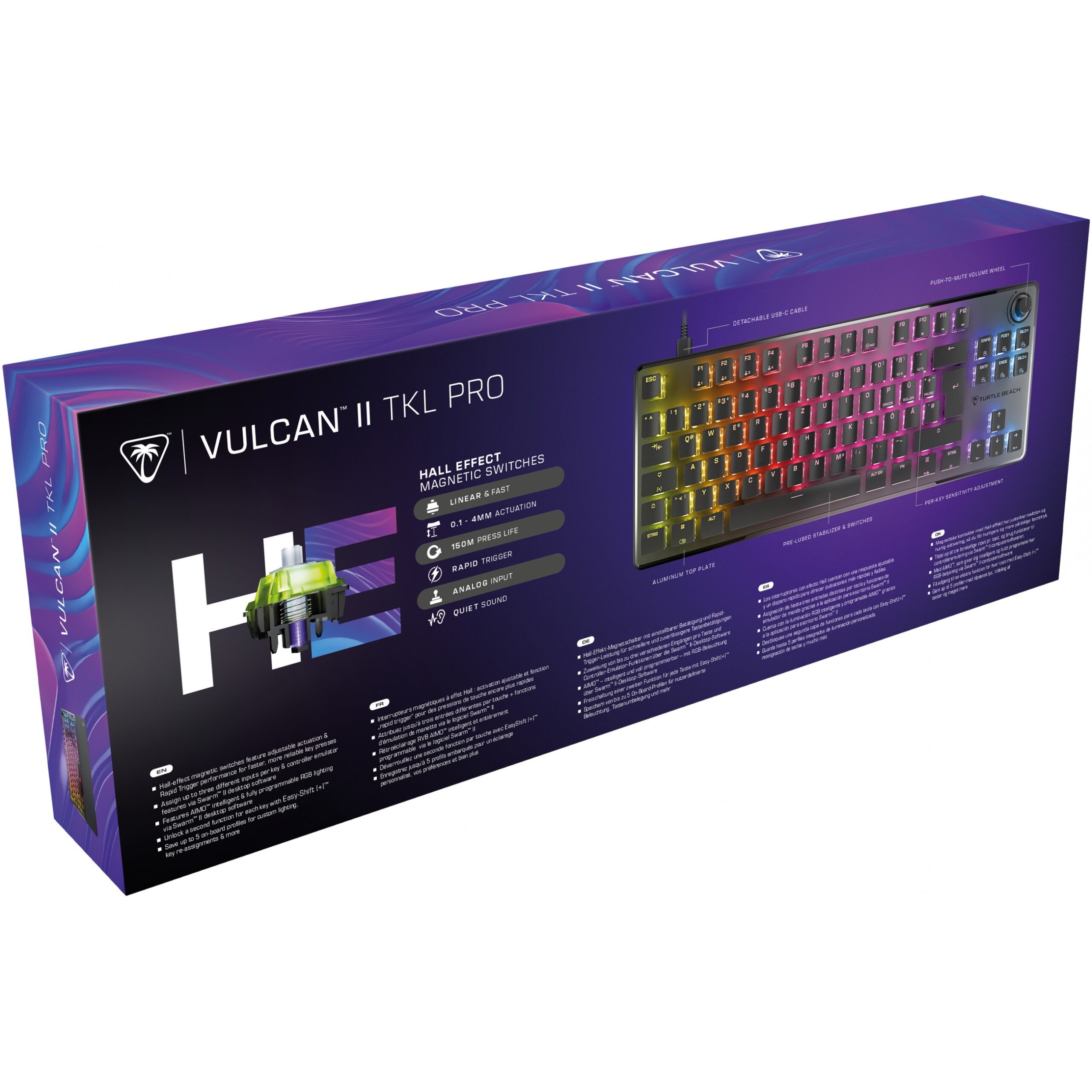 Tastierë Gaming Turtle Beach Vulcan II TKL Pro Wired / AZERTY - Zezë - Figura 3