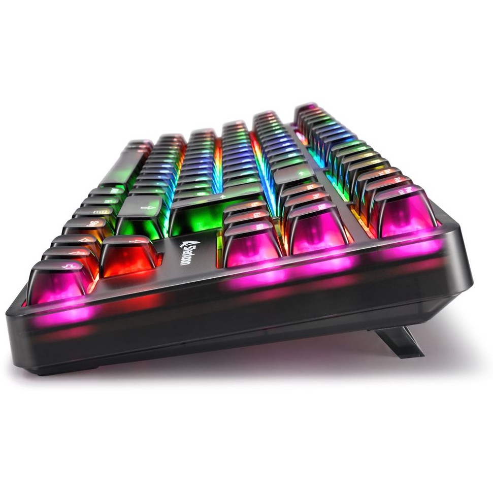 Tastierë Gaming Sharkoon Crystal Shark Wired & Wireless / QWERTZ – Zezë - Figura 3