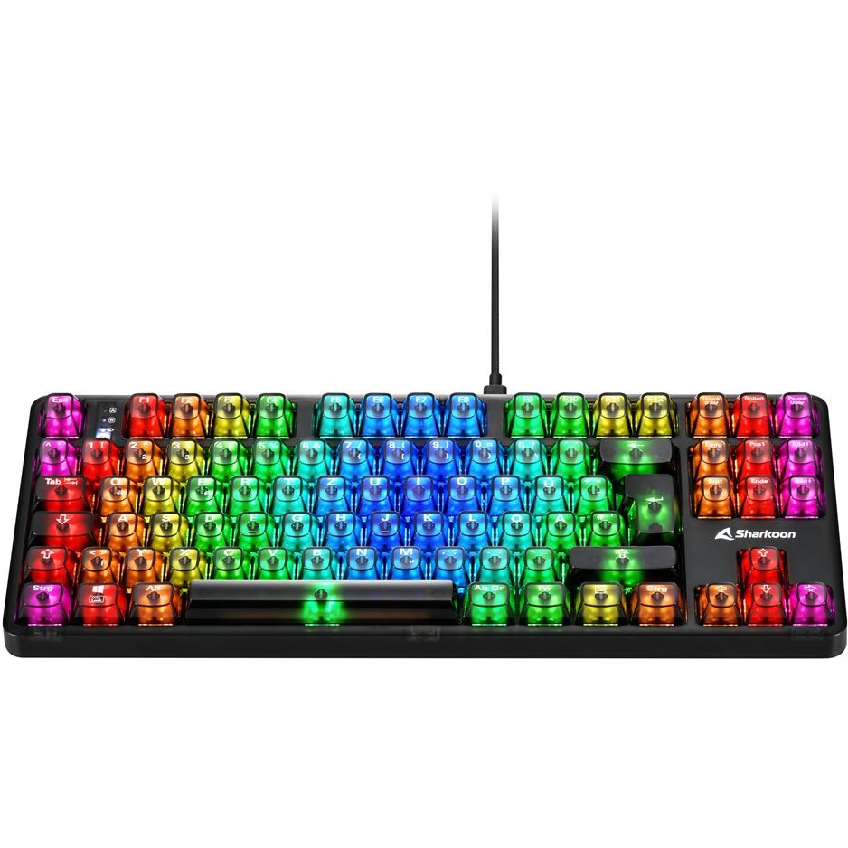Tastierë Gaming Sharkoon Crystal Shark Wired & Wireless / QWERTZ – Zezë - Figura 4