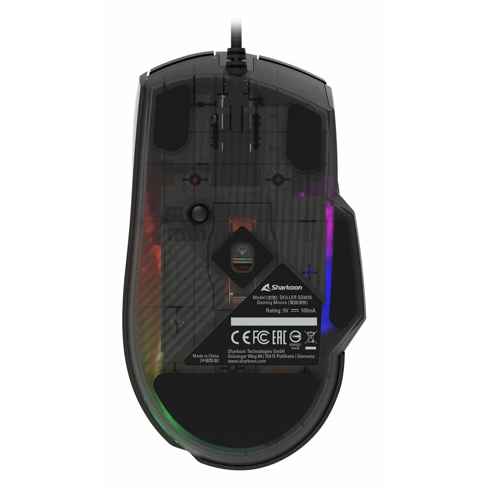 Maus Gaming Sharkoon Shark SGM35 Wired / 6 Butona / 6.400 DPI - Zezë - Figura 5