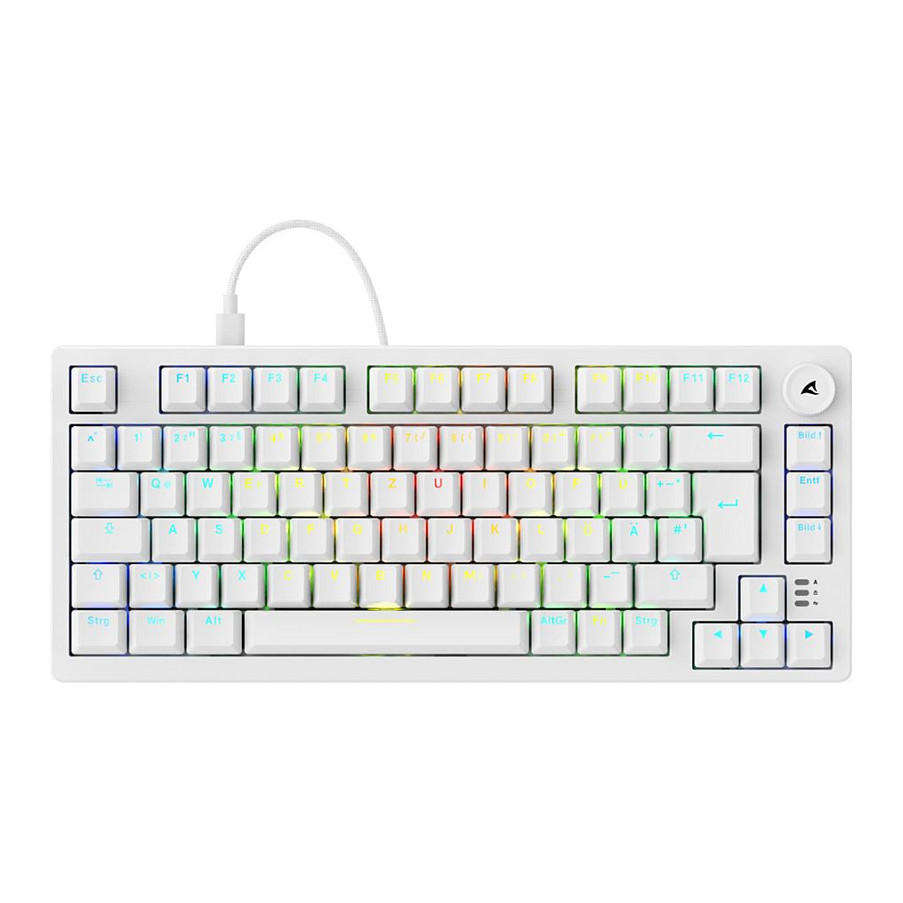 Tastierë Gaming Sharkoon Skiller SGK25 / Wired / QWERTZ / German Language - Bardhë - Figura 2