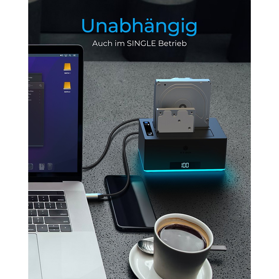 Docking station ICY BOX 6.4cm (2.5) & 8.9cm (3.5) SATA - USB 3.0 / e zezë - Figura 4