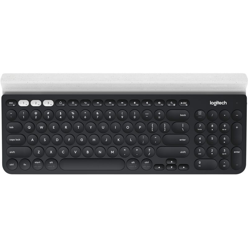 Tastierë Pa kabllo Logitech K780 Multi-Device / QWERTY – Gri e mbyllur / Bardhë