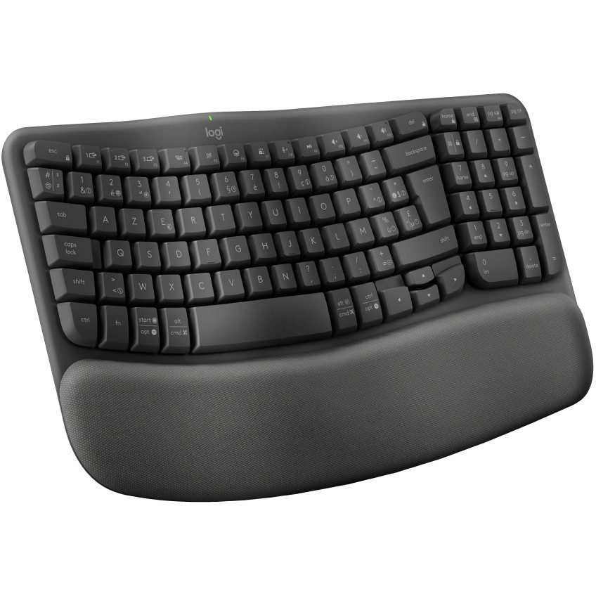 Tastierë Pa kabllo Logitech Wave Keys Ergonomic / Belgian AZERTY – Grafit