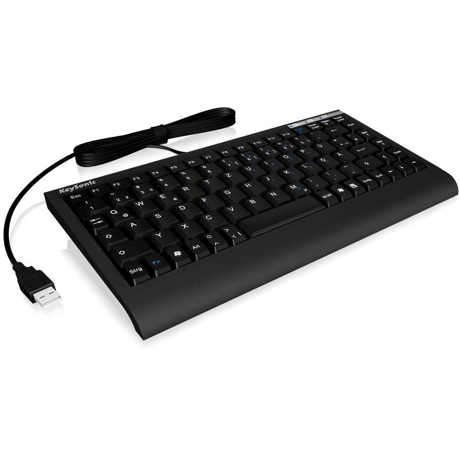 Keysonic ACK-595C+ Mini SoftSkin PS/2-USB, e zezë, US - Figura 2