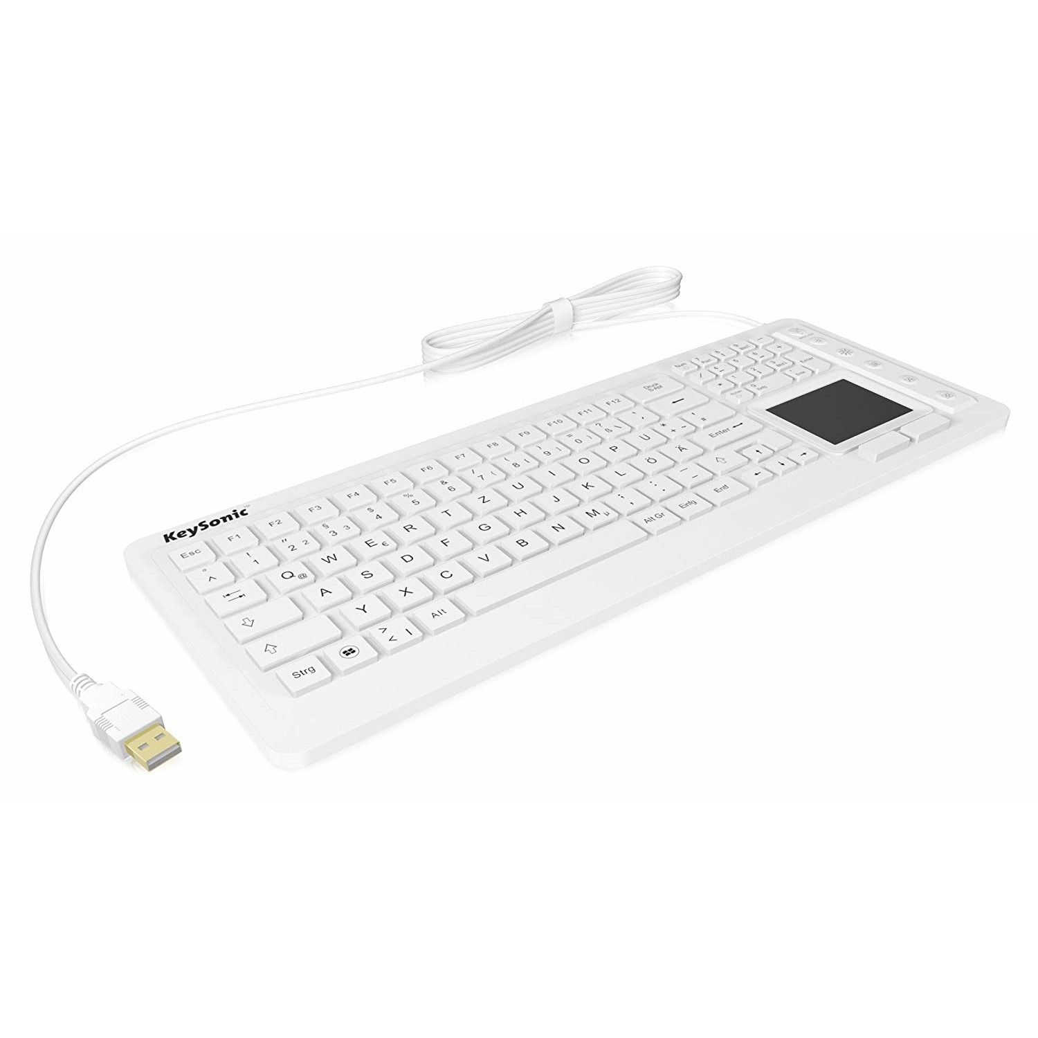 Tastierë KeySonic KSK-6231INEL / me kabllo / USB / QWERTZ / e bardhë