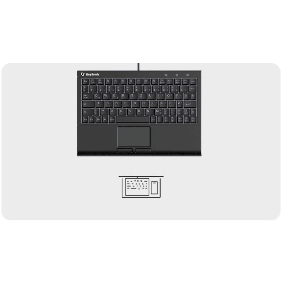 Tastierë KeySonic TAS KSK-3211ELU, Super-Mini Touchpad, DE, e zezë - Figura 3