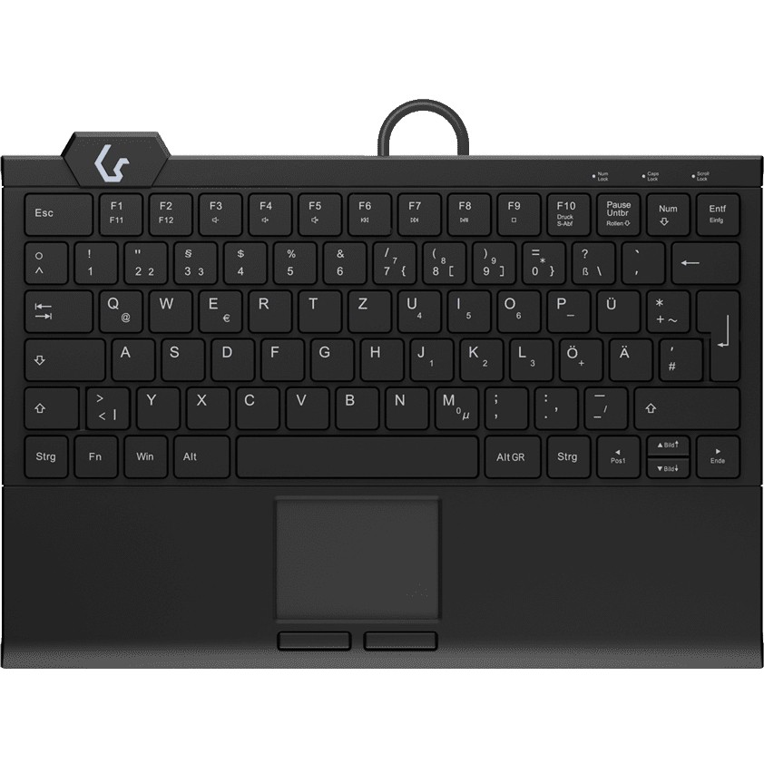 Tastierë KeySonic TAS KSK-5210ELU, Mini Touchpad, e zezë, DE