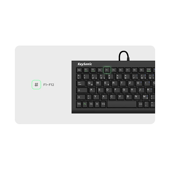 Tastierë me kabllo KeySonic TAS ACK-3401U / QWERTY - Zezë - Figura 3