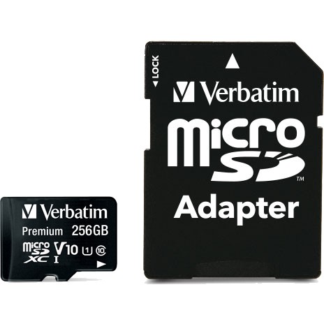 Kartë Memorie SD 256GB Verbatim MicroSDXC Premium Class10 + Adapter - Figura 2