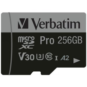 Kartë Memorie SD 256GB Verbatim MicroSDHC Pro Class 10 + Adapter