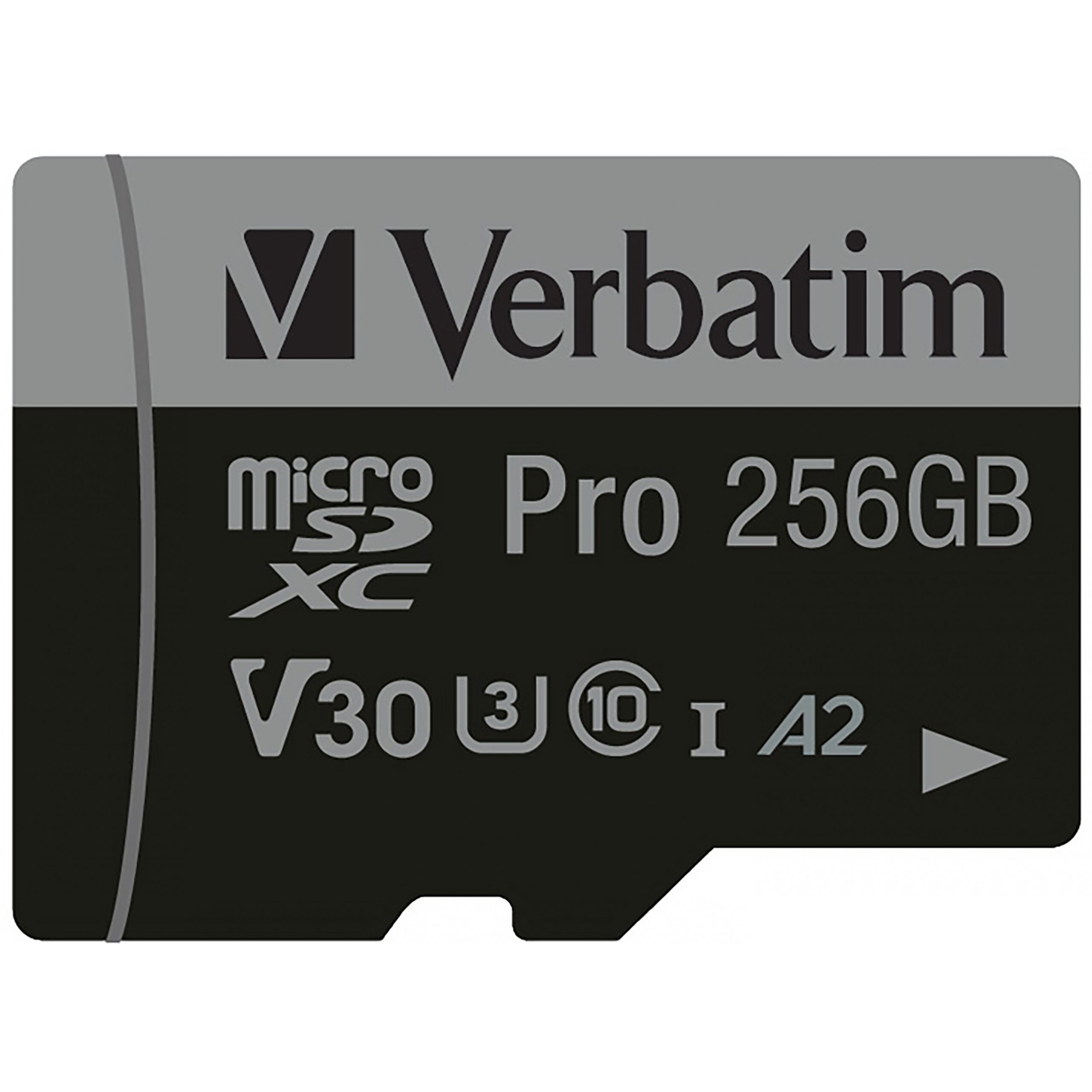 Kartë Memorie SD 256GB Verbatim MicroSDHC Pro Class 10 + Adapter