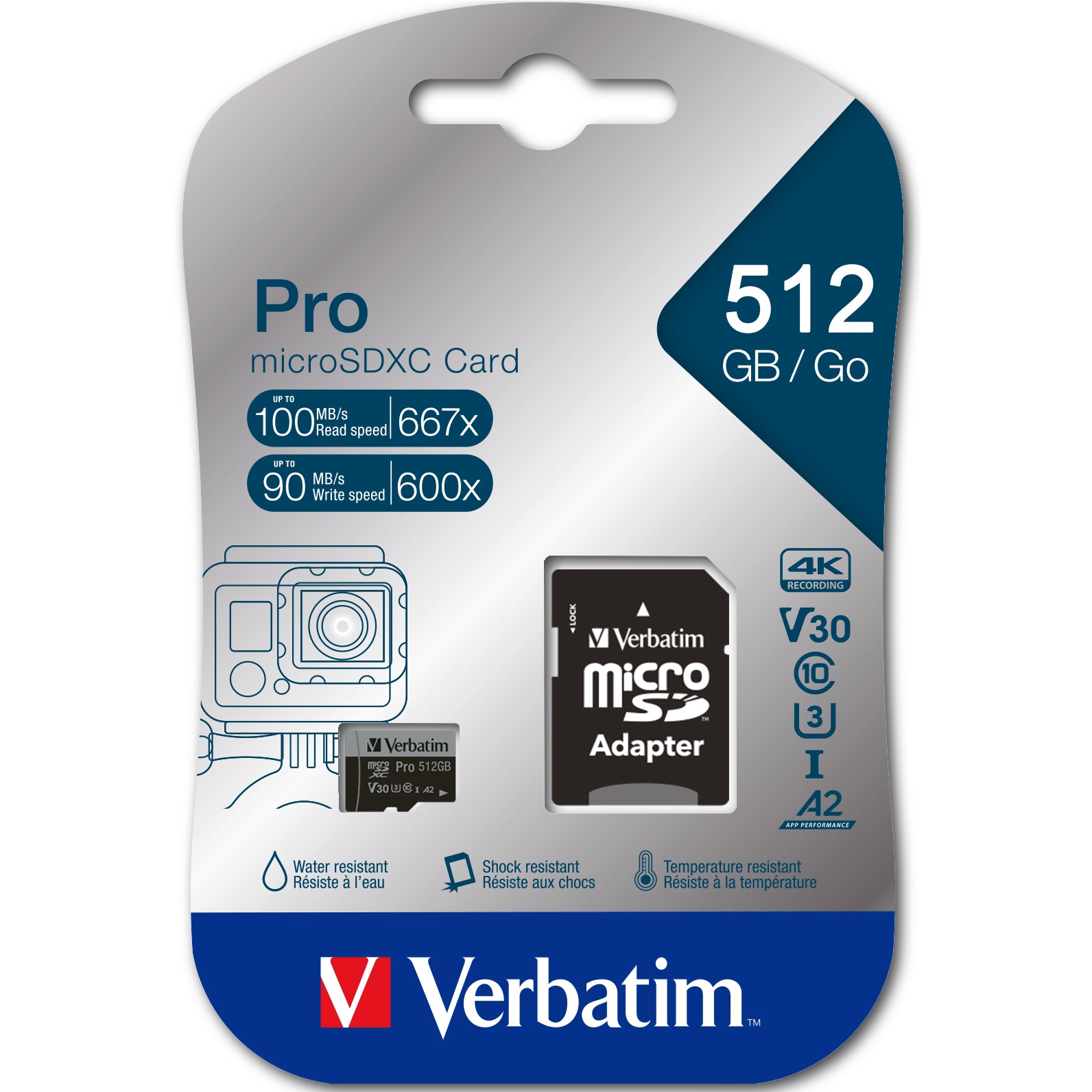 Kartë Memorie SD 512GB Verbatim MicroSDHC Pro Class 10 + Adapter - Figura 5