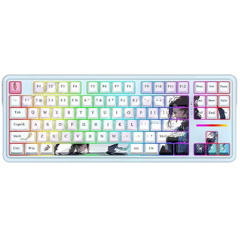 Tastierë Gaming Redragon Antonium PRO K728AK-RGB-PRO / Wired&Wireless / QWERTY - Bardhë/Blu