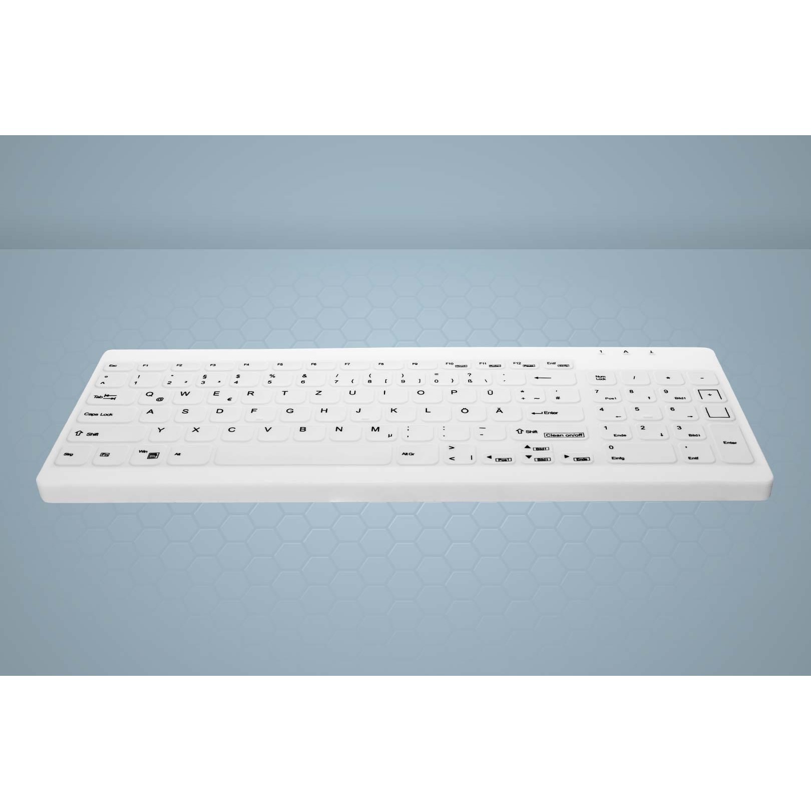 Tastierë Me kabllo CHERRY AKTIVE KEY AK-C7012 Hygiene Compact – Bardhë - Figura 3