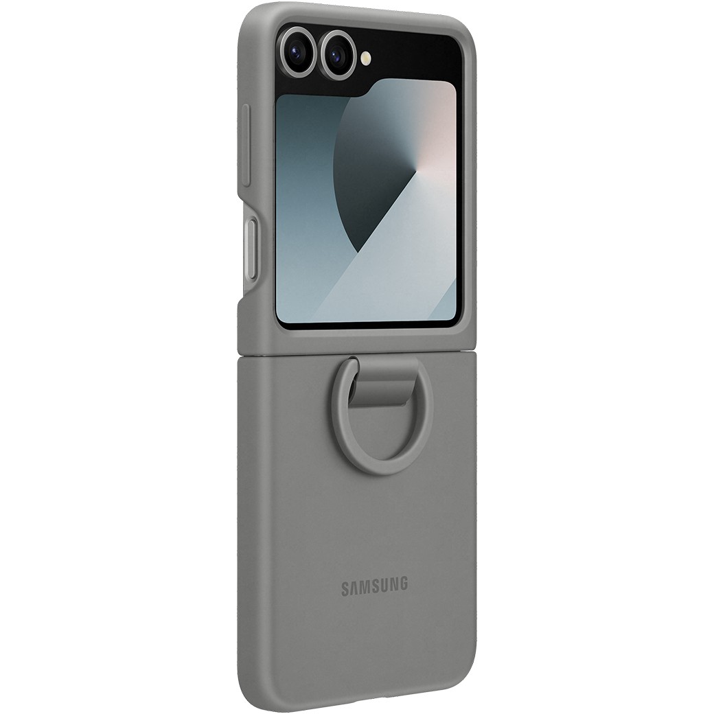 Mbrojtëse Samsung Silicone me unazë për Galaxy Z Flip6, e hirtë - Figura 4