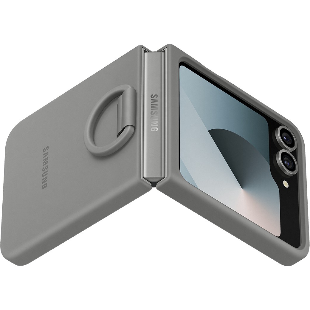 Mbrojtëse Samsung Silicone me unazë për Galaxy Z Flip6, e hirtë - Figura 5