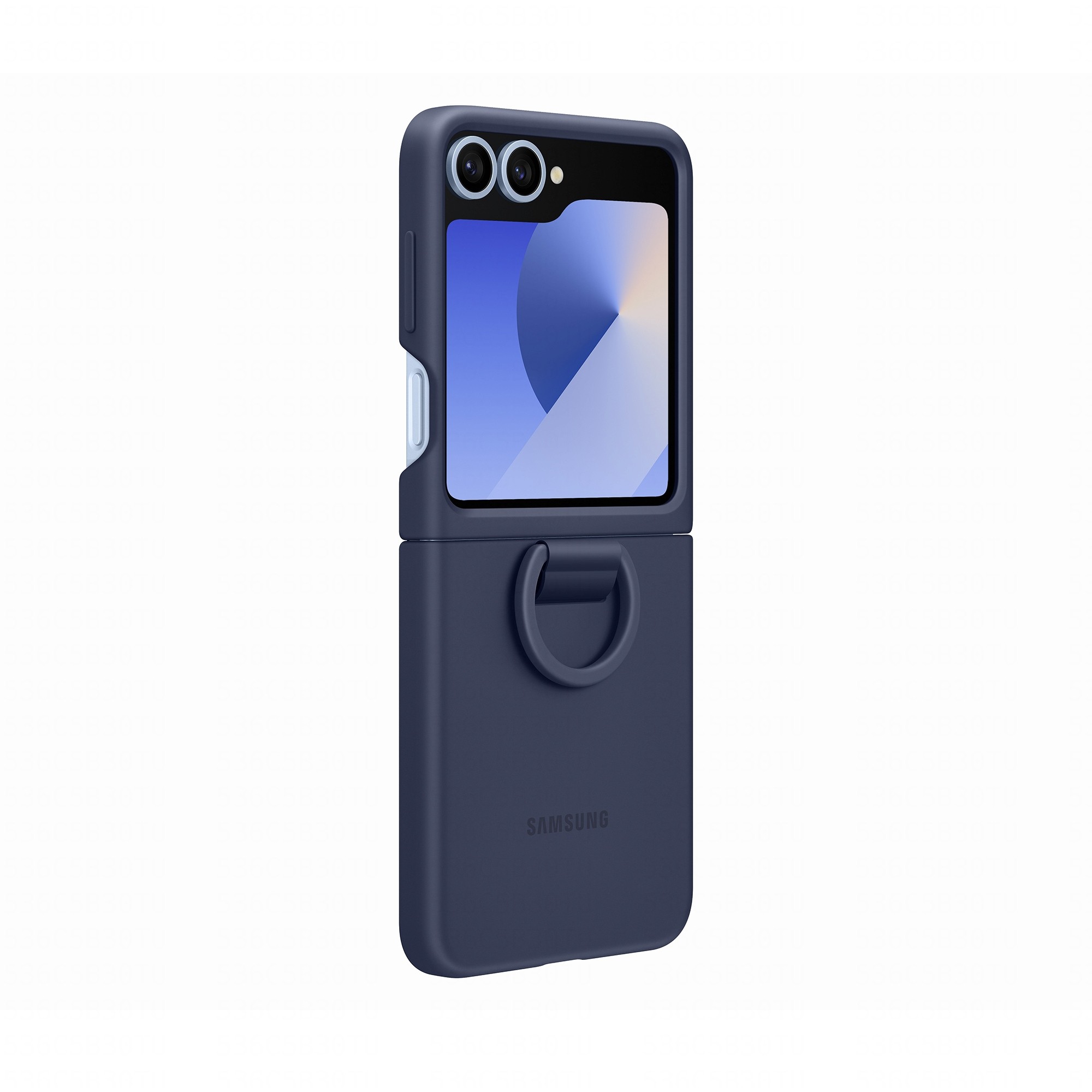 Mbrojtëse Samsung Silicone me unazë për Galaxy Z Flip6, e kaltër e errët - Figura 2