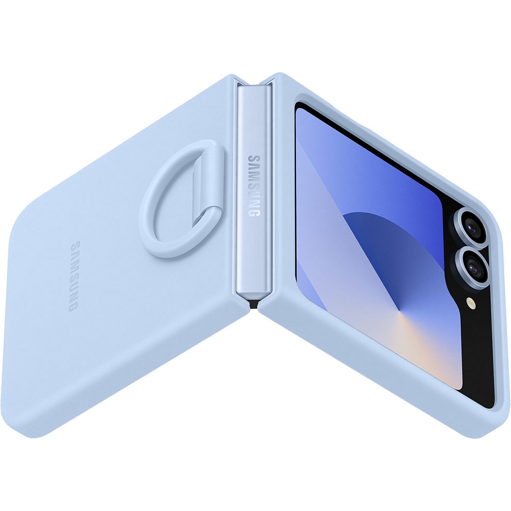 Mbrojtëse Samsung Silicone me unazë për Galaxy Z Flip6, e kaltër - Figura 5