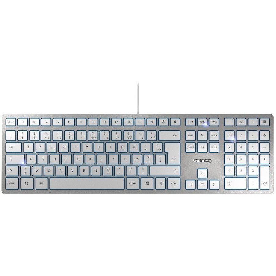 Tastierë me kabllo CHERRY KC 6000 SLIM / AZERTY Layout - Bardhë