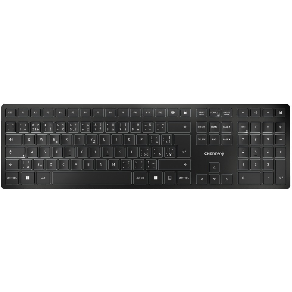Tastierë CHERRY KW 9100 SLIM / pa kabllo / RF Wireless + Bluetooth / QWERTZ / e zezë