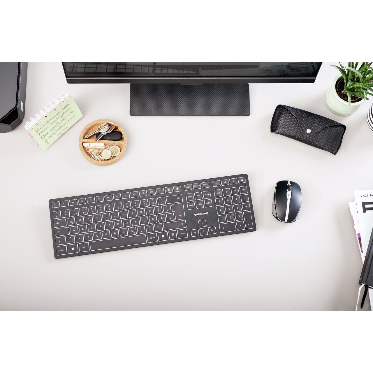 Tastierë CHERRY KW 9100 SLIM / pa kabllo / RF Wireless + Bluetooth / QWERTZ / e zezë - Figura 4
