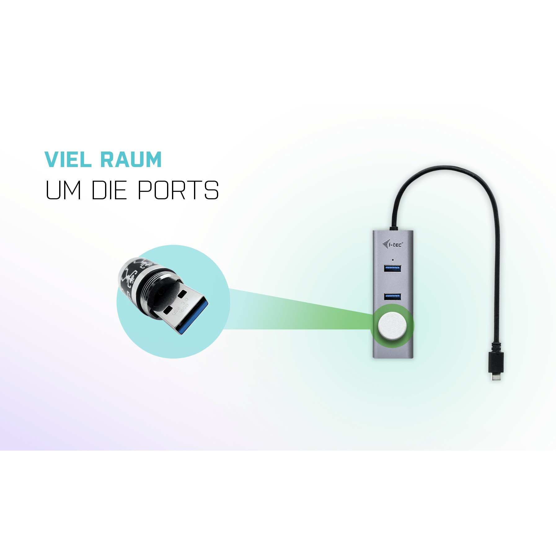 USB Hub D I-TEC, USB-C, METAL, 4 porte - Figura 3