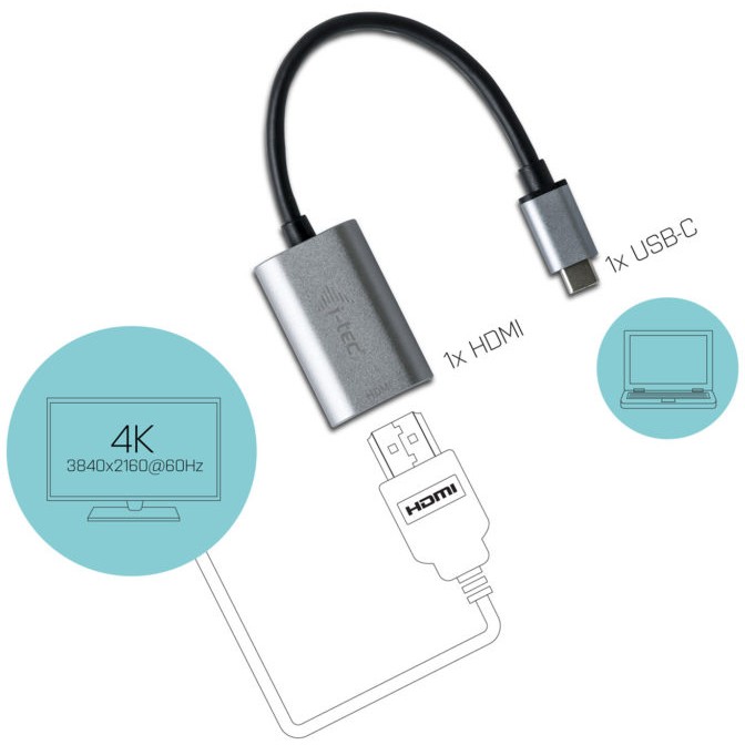 Adapter i-tec USB-C në HDMI 4K / 60Hz / 0.15m - Figura 4