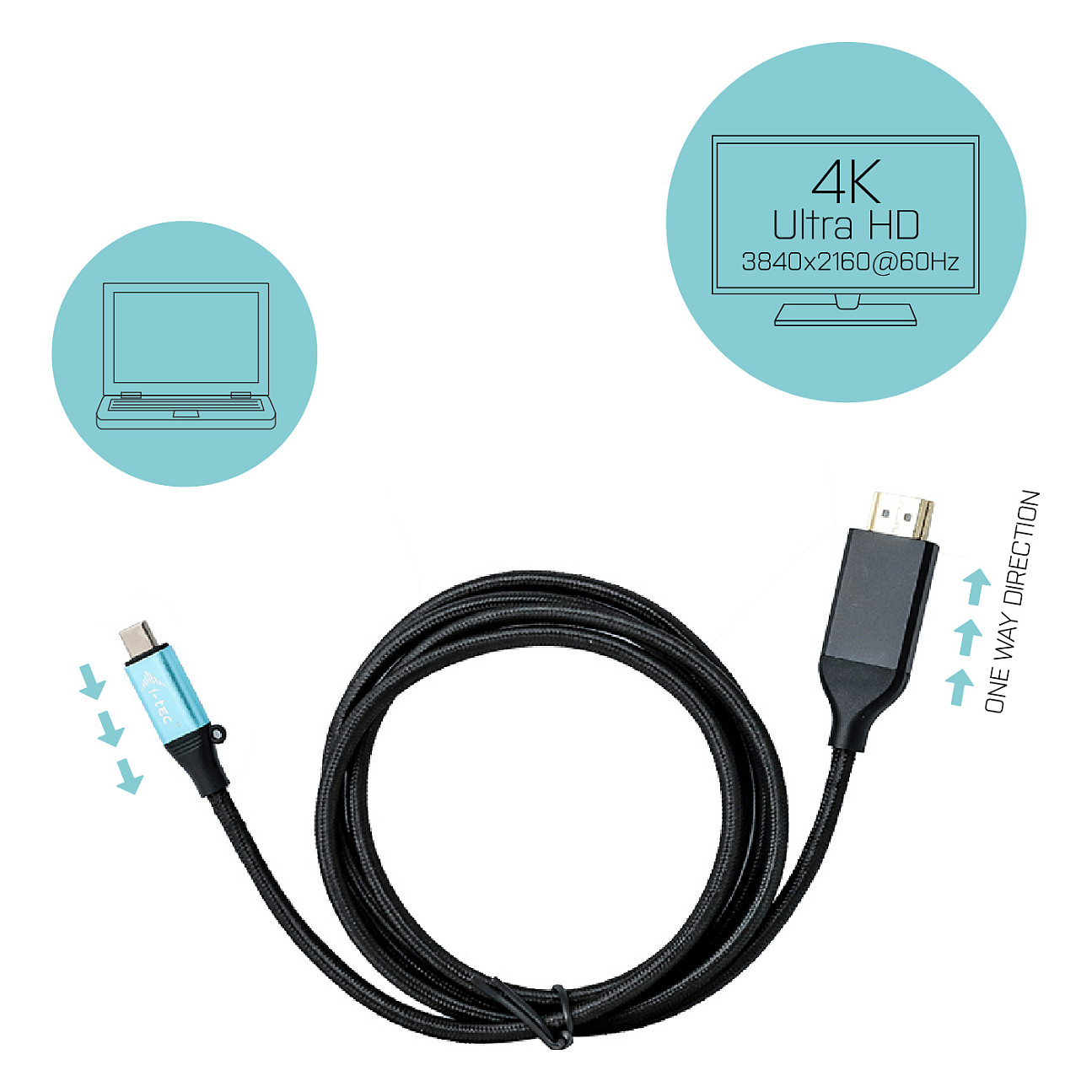 Kabllo I-TEC USB-C TO HDMI / 150 cm – Zezë - Figura 4