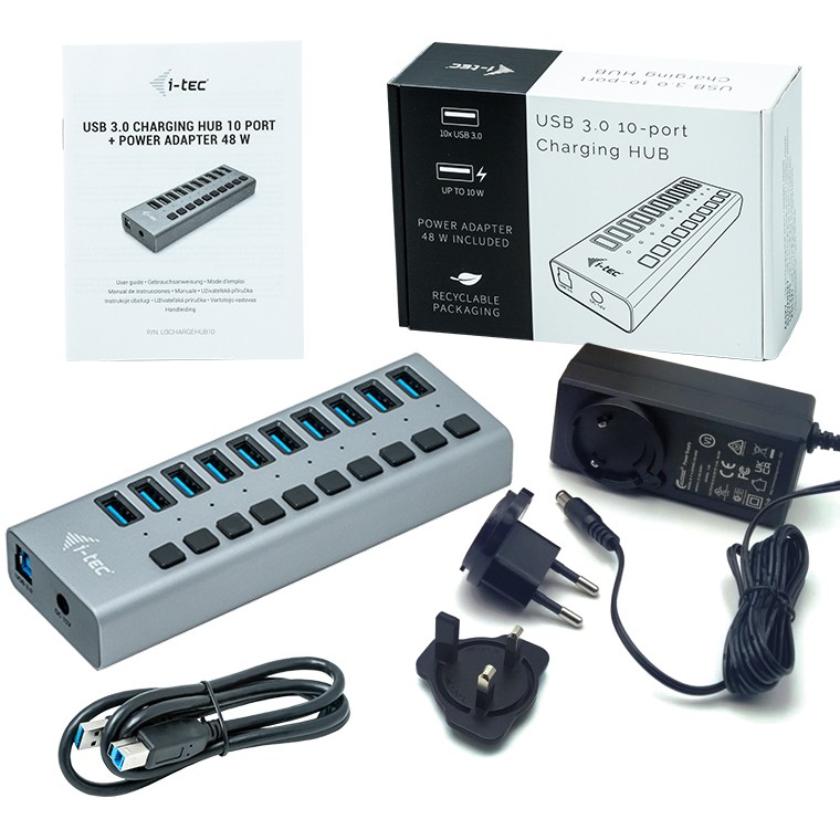 USB Hub D I-TEC, USB 3.0, 10 porte, 48 W - Figura 4