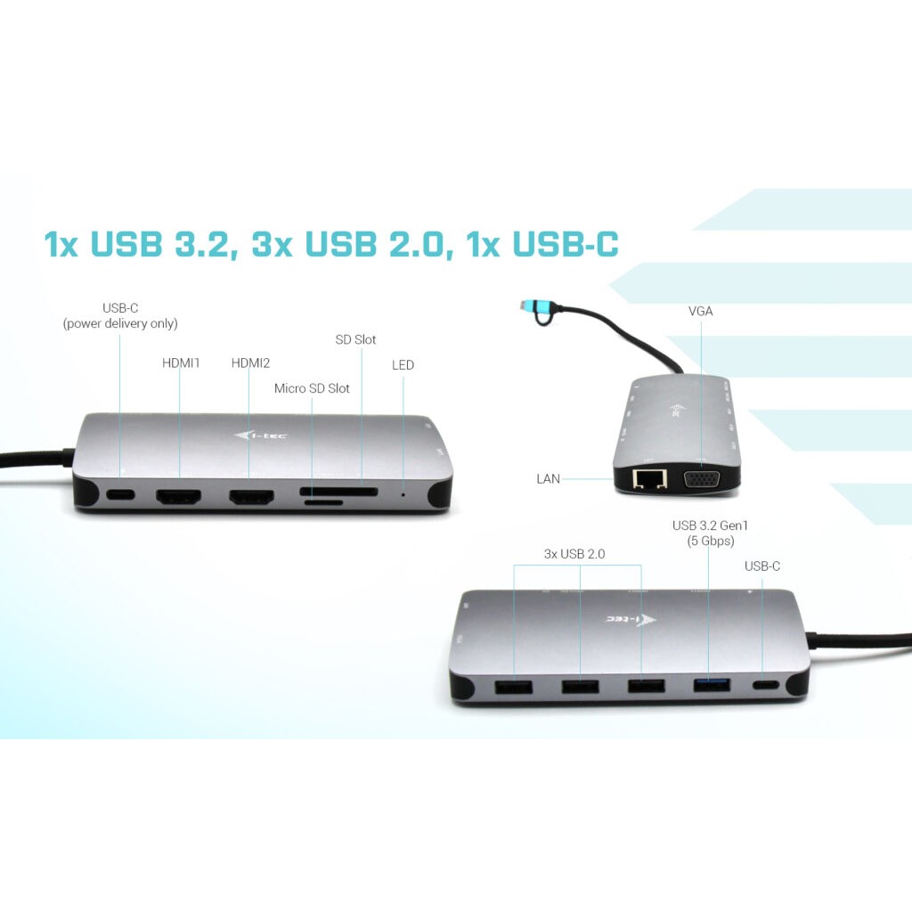 Docking Station D I-TEC USB 3.0 3X LCD NANO - Figura 3