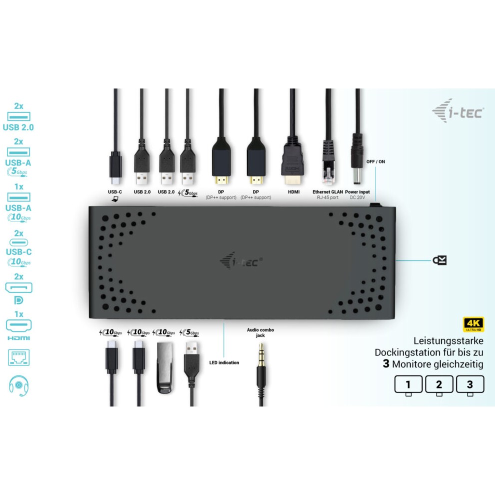 Docking Station D I-TEC USB-C / USB4 Thunderbolt 3 + PD - Figura 4
