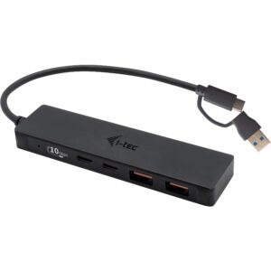 Hub I-TEC USB-C / 2x USB-C + 2x USB-A / USB 3.2 Gen 1 - Metalik