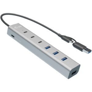 Hub I-TEC USB-C / USB-A / 7 Porta / 3x USB-C 3.2 Gen 1 / 4x USB-A 3.2 Gen 1 - Metalik