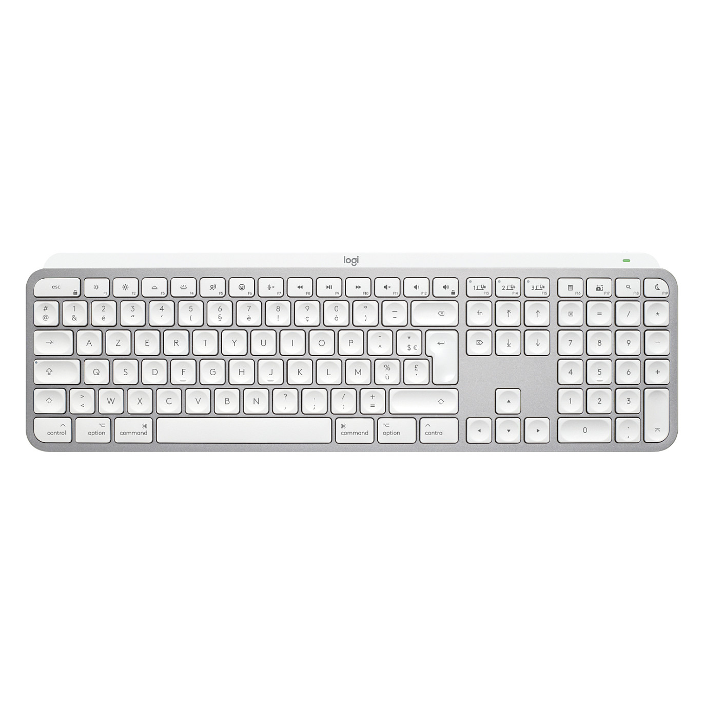 Tastierë pa kabllo Logitech Master Series MX Keys S for Mac / AZERTY - Bardhë