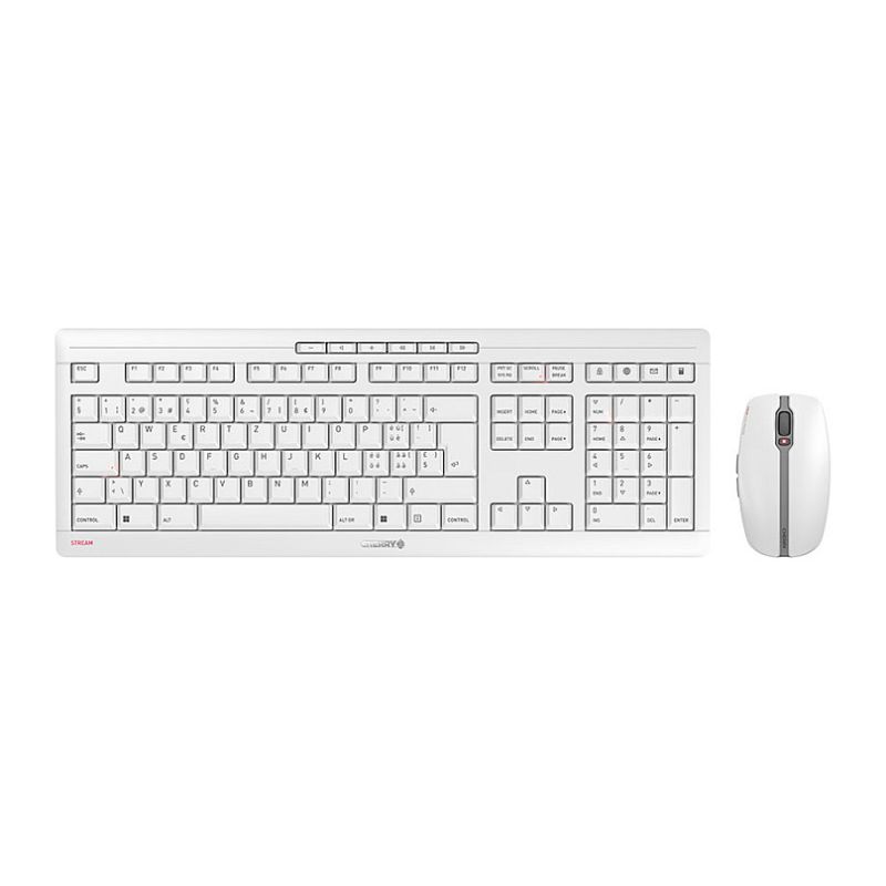 Combo (Tastierë & Maus) CHERRY STREAM RECHARGE Wireless Desktop Set CH-Layout – Bardhë
