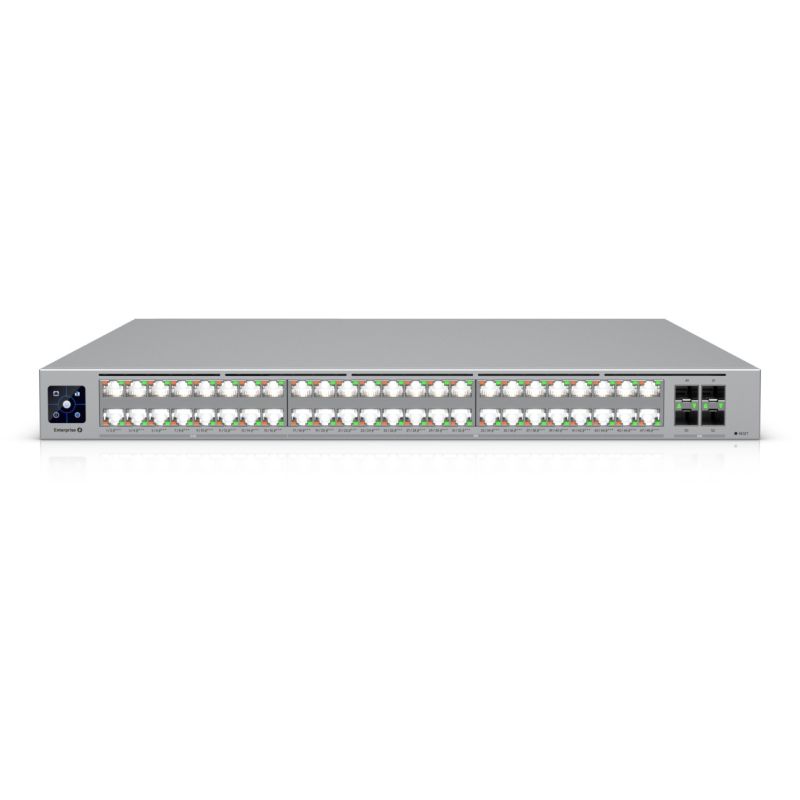Ubiquiti Switch UniFi 16x2.5G RJ45/32x10G RJ45/4xSFP28 Managed PoE+++ 2150W 19" Rack-Mountable. 1.3" Touchscreen