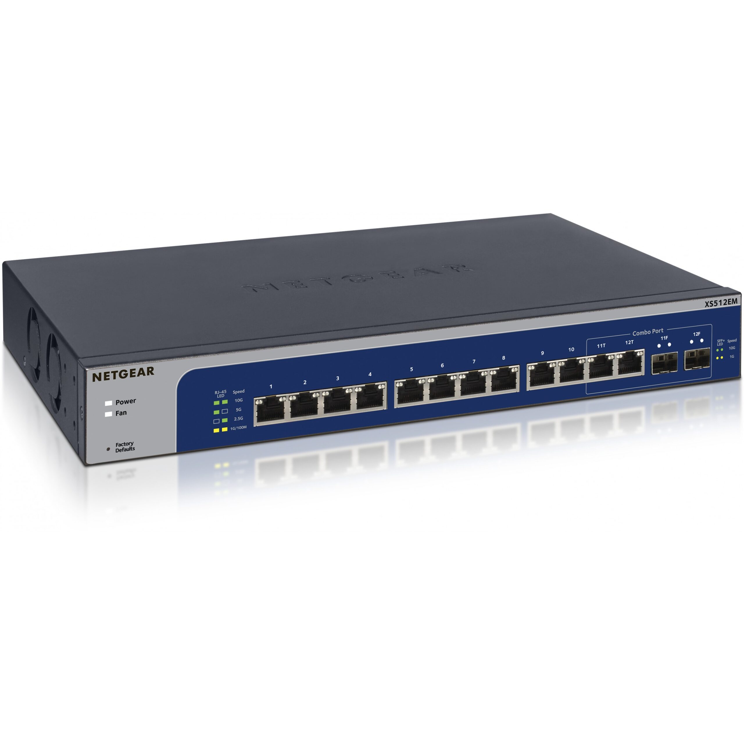 Switch NETGEAR 12x GE XS512EM-100NUS (10-Gigabit) / E zezë