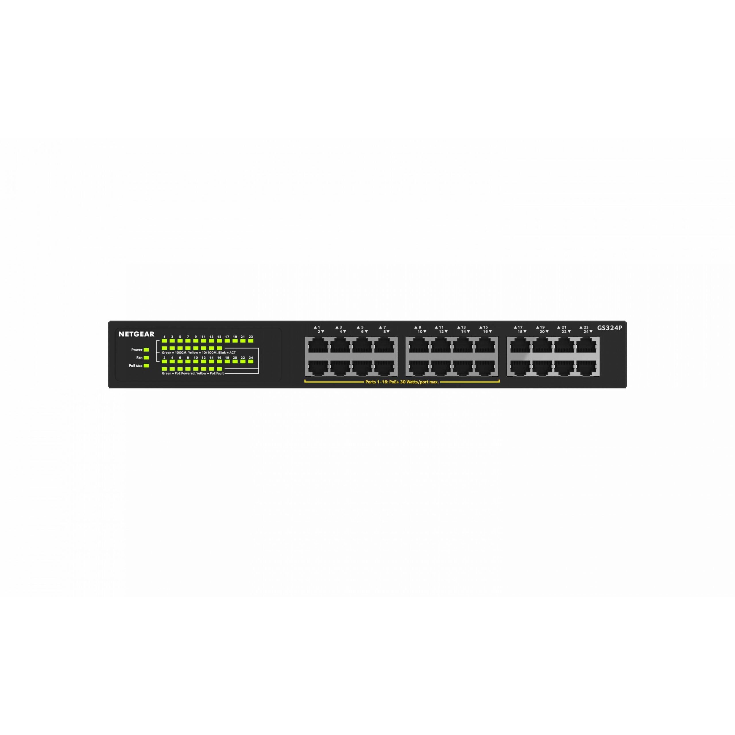 Switch NETGEAR 24x GE GS324P-100EUS PoE+ / E zezë - Figura 4