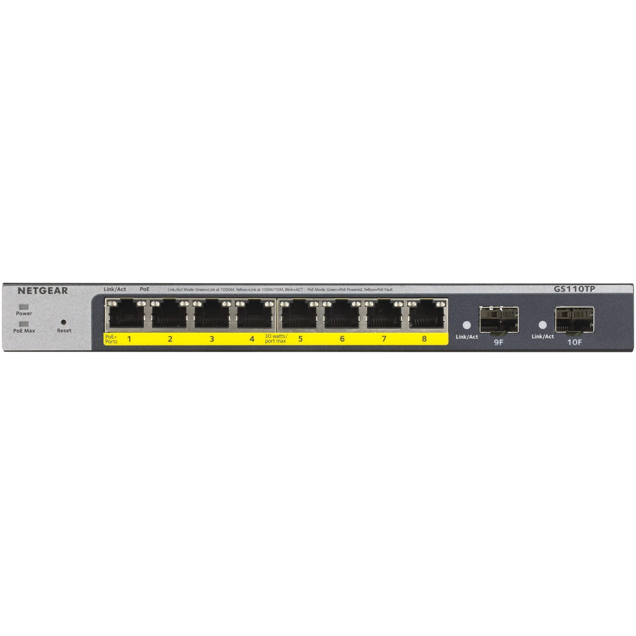 Switch NETGEAR 8x GE GS110TP-300EUS POE / E zezë - Figura 2