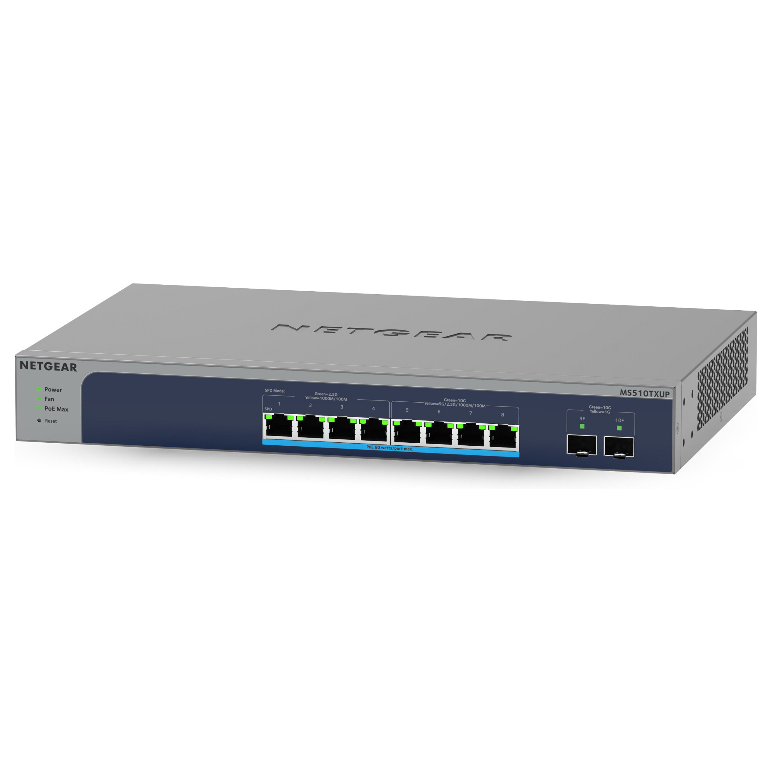 NETGEAR MS510TXUP-100EUS 8-Port Multi-Gigabit Smart Managed Switch with PoE++ and 2x 10G SFP+ Uplink | 295W Ultra60 Enterprise Network Switch - Figura 2