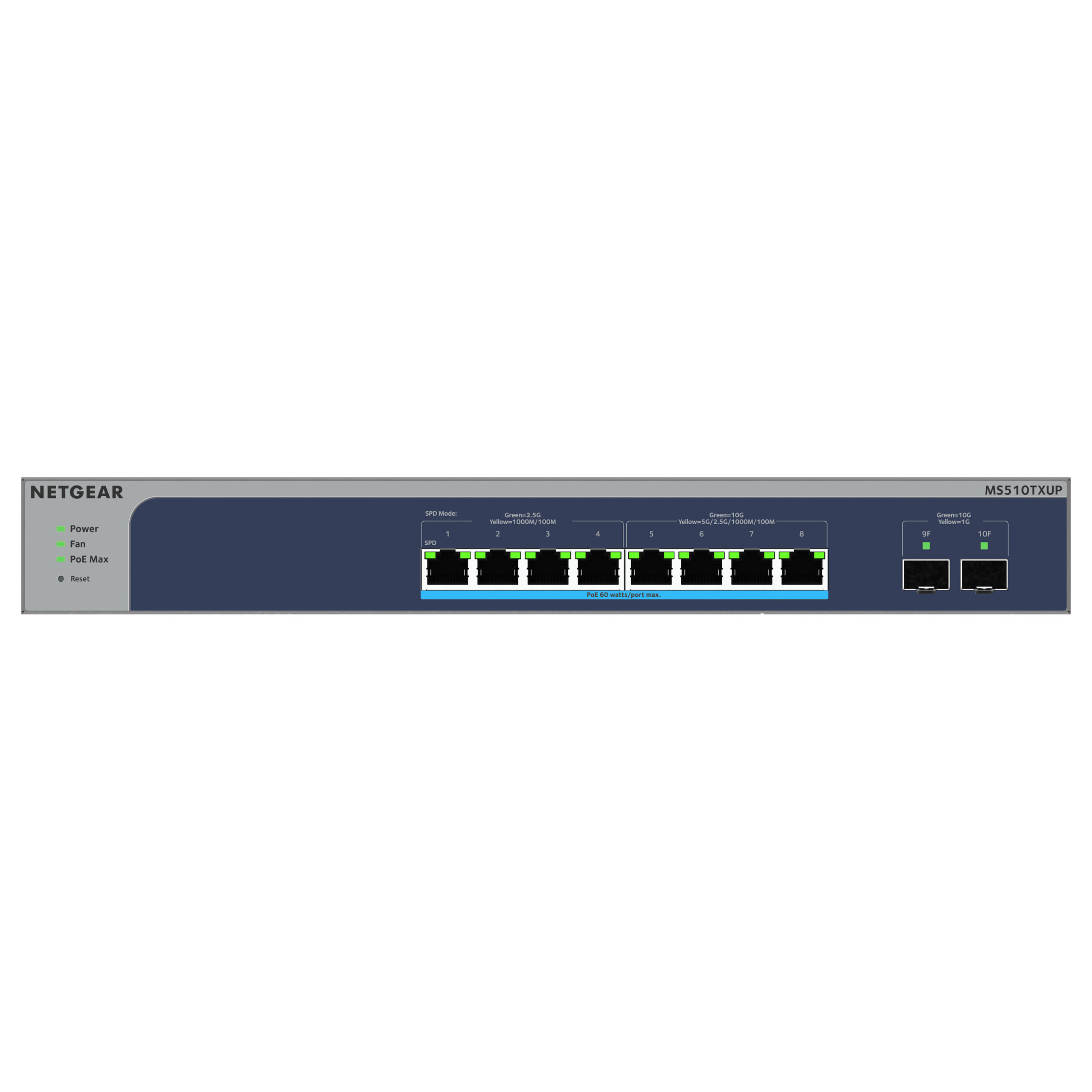 NETGEAR MS510TXUP-100EUS 8-Port Multi-Gigabit Smart Managed Switch with PoE++ and 2x 10G SFP+ Uplink | 295W Ultra60 Enterprise Network Switch - Figura 4