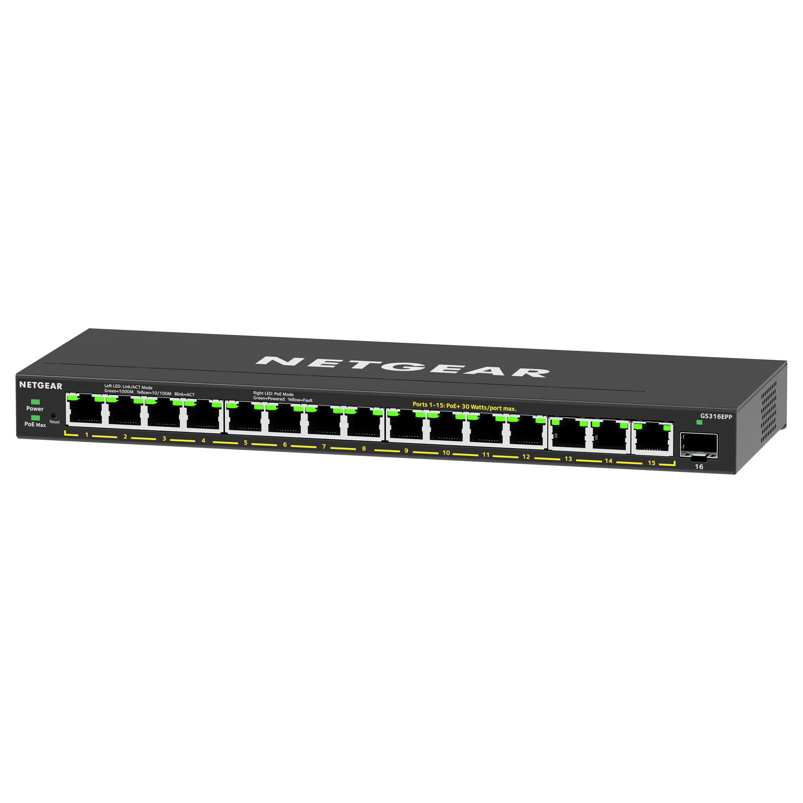 NETGEAR GS316EPP-100PES 16-Port Gigabit Smart Managed PoE+ Switch with 1x SFP | 231W PoE Budget, Easy Smart Network Switch - Figura 2