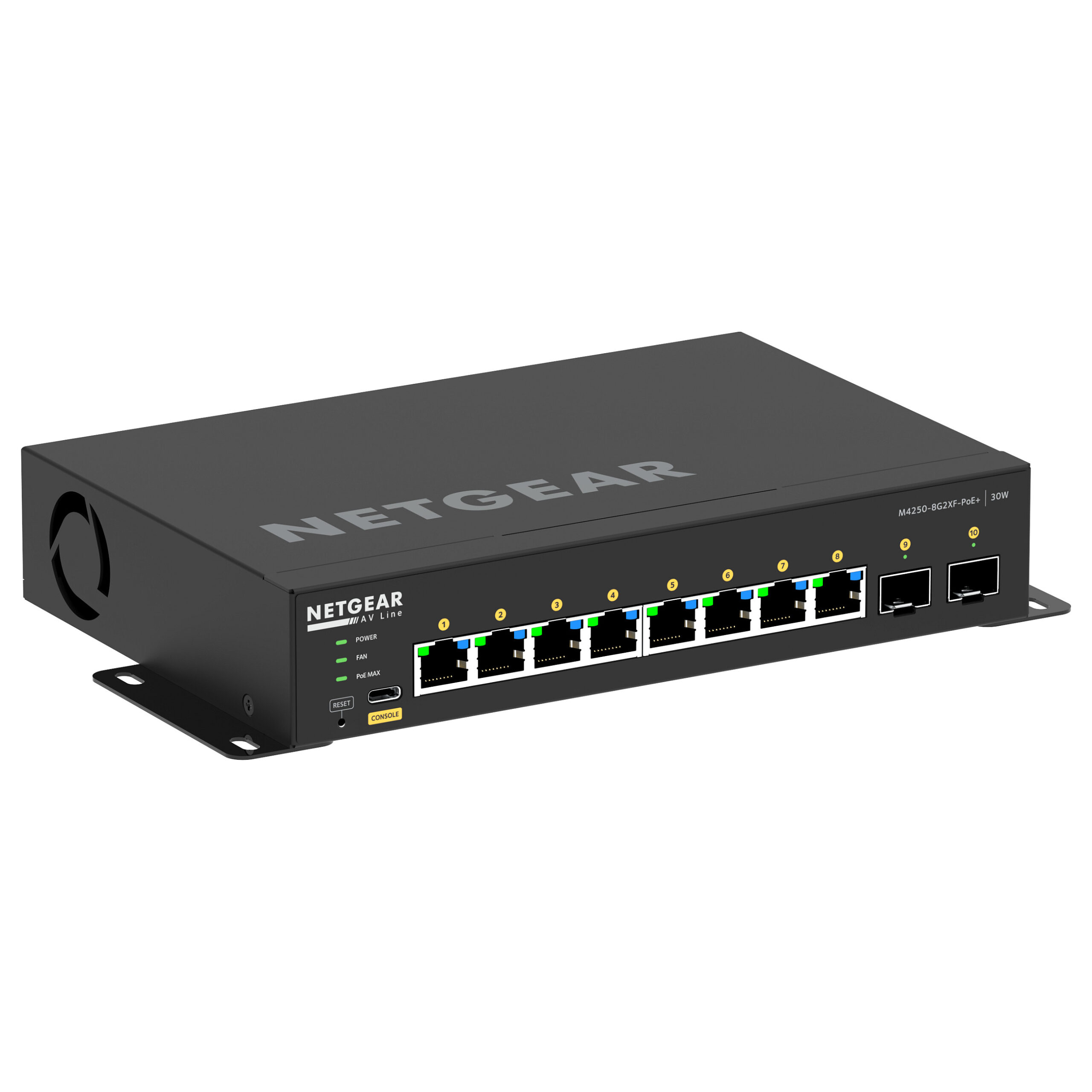 NETGEAR M4250-8G2XF-POE+ Managed AV Line Switch 8-Port Gigabit PoE+ with 2x 10G SFP+ Uplink | 220W PoE Budget, Layer 2/3 AV Network Switch - Figura 2