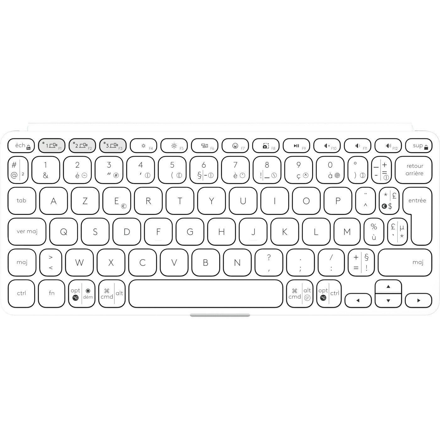Mbrojtëse me tastierë LOGITECH Keys-To-Go 2, e hirtë - Figura 2
