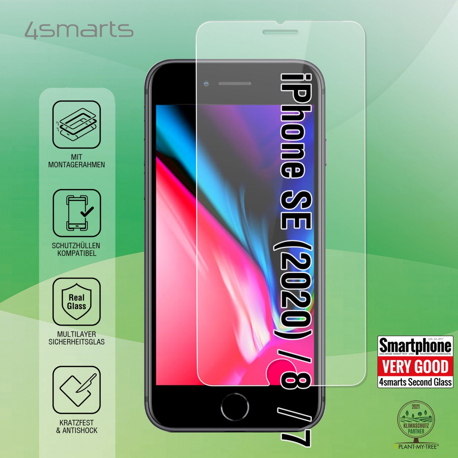 Mbrojtës Ekrani 4smarts Second Glass X‑Pro Clear për iPhone 7 / 8 / SE (2020) / SE (2022) - Figura 2